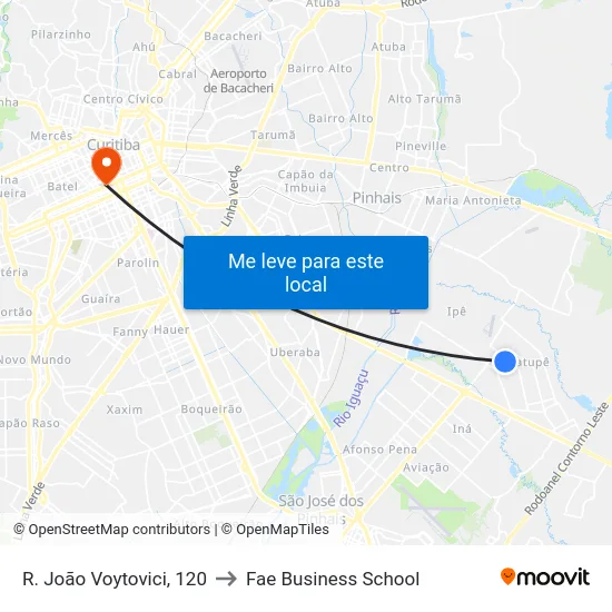 R. João Voytovici, 120 to Fae Business School map