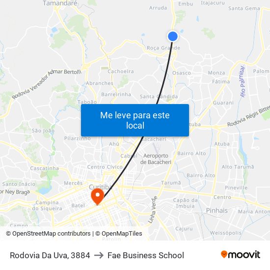 Rodovia Da Uva, 3884 to Fae Business School map