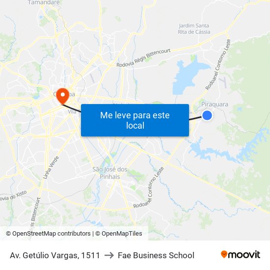 Av. Getúlio Vargas, 1511 to Fae Business School map