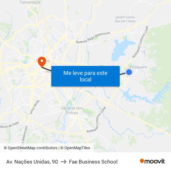 Av. Nações Unidas, 90 to Fae Business School map