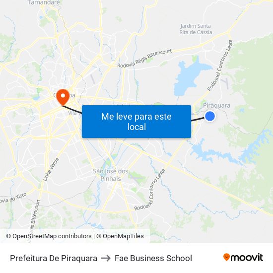 Prefeitura De Piraquara to Fae Business School map