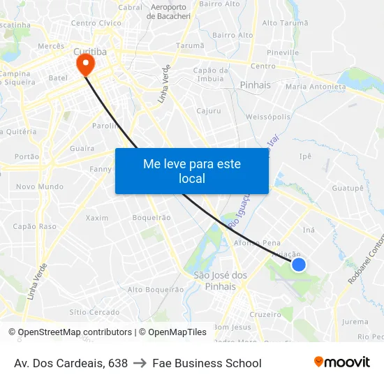 Av. Dos Cardeais, 638 to Fae Business School map