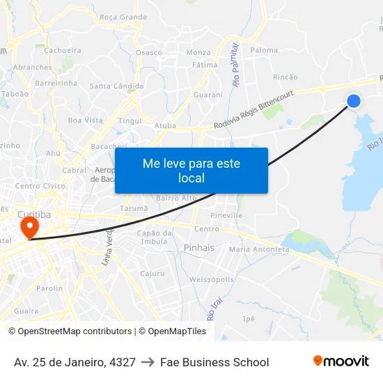 Av. 25 de Janeiro, 4327 to Fae Business School map