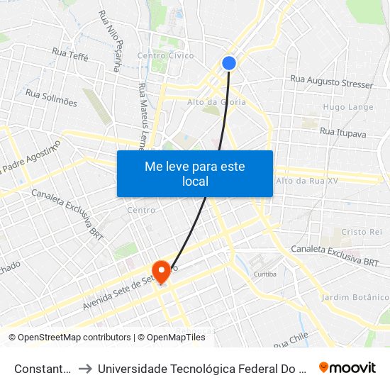 Constantino Marochi to Universidade Tecnológica Federal Do Paraná - Campus Curitiba - Sede Centro map