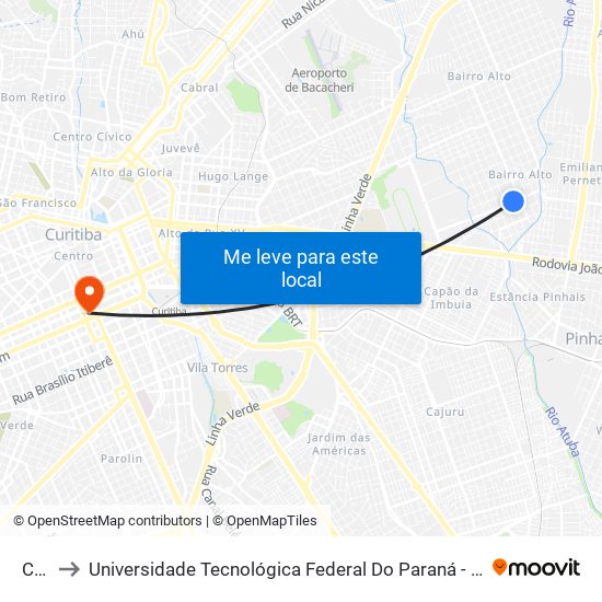 China to Universidade Tecnológica Federal Do Paraná - Campus Curitiba - Sede Centro map