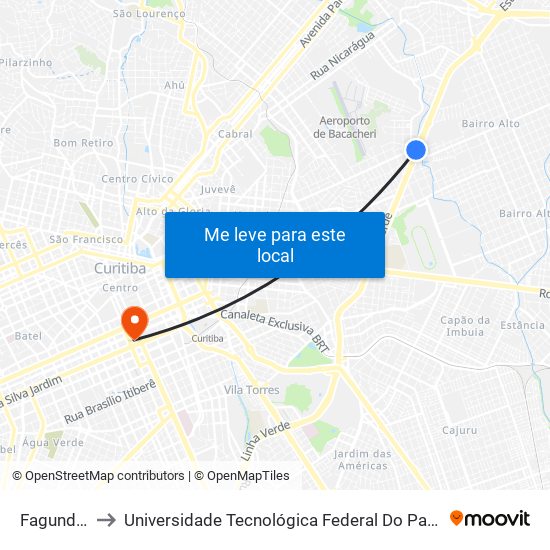 Fagundes Varela to Universidade Tecnológica Federal Do Paraná - Campus Curitiba - Sede Centro map