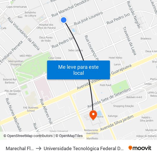 Marechal Floriano Peixoto to Universidade Tecnológica Federal Do Paraná - Campus Curitiba - Sede Centro map