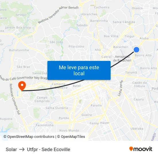 Solar to Utfpr - Sede Ecoville map