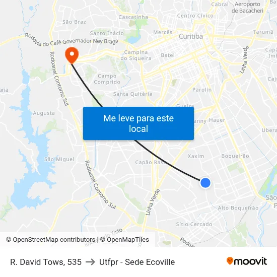 R. David Tows, 535 to Utfpr - Sede Ecoville map