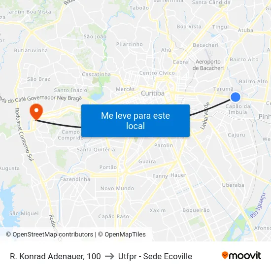 R. Konrad Adenauer, 100 to Utfpr - Sede Ecoville map