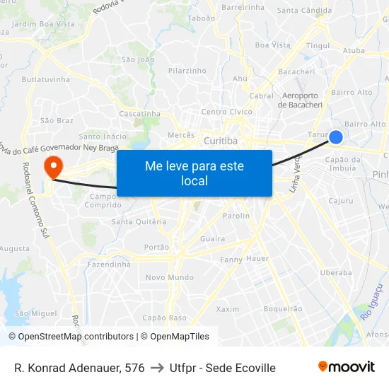 R. Konrad Adenauer, 576 to Utfpr - Sede Ecoville map
