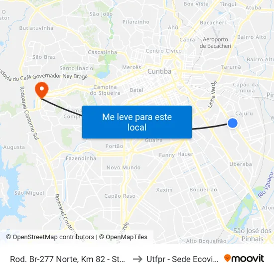 Rod. Br-277 Norte, Km 82 - Stark to Utfpr - Sede Ecoville map