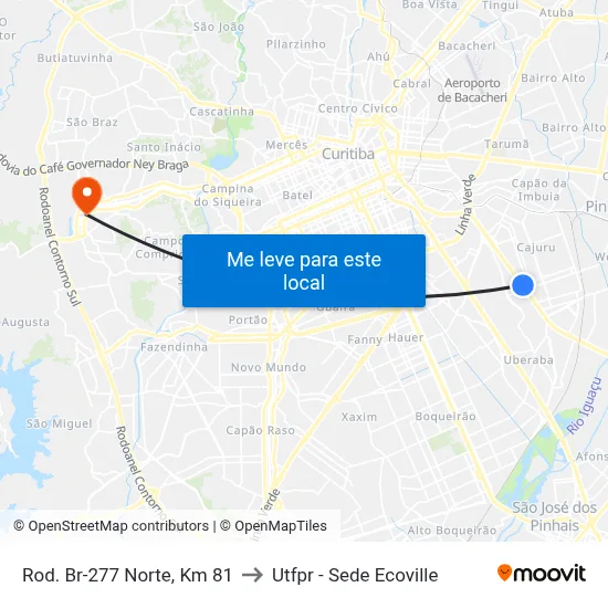 Rod. Br-277 Norte, Km 81 to Utfpr - Sede Ecoville map