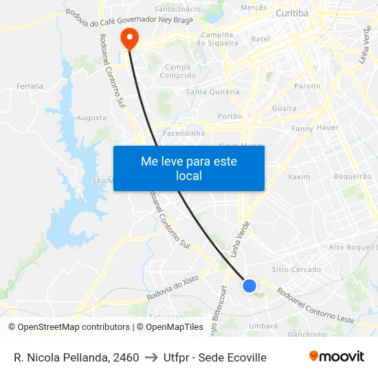 R. Nicola Pellanda, 2460 to Utfpr - Sede Ecoville map