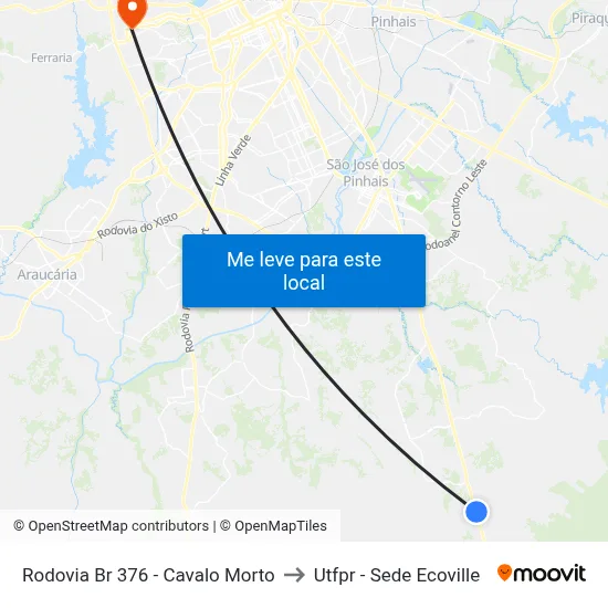 Rodovia Br 376 - Cavalo Morto to Utfpr - Sede Ecoville map
