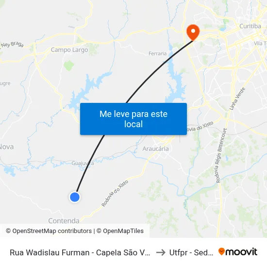 Rua Wadislau Furman - Capela São Vicente De Paulo Camundá to Utfpr - Sede Ecoville map