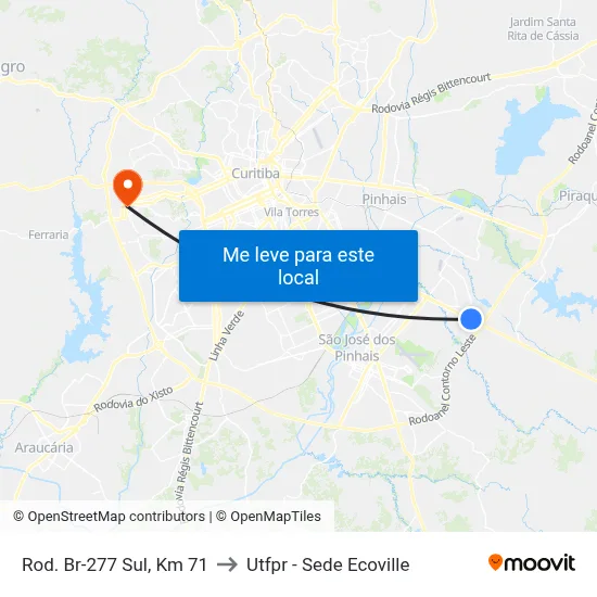 Rod. Br-277 Sul, Km 71 to Utfpr - Sede Ecoville map