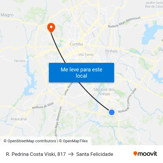 R. Pedrina Costa Viski, 817 to Santa Felicidade map