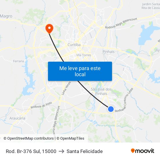 R. Pedrina Costa Viski, 101 to Santa Felicidade map