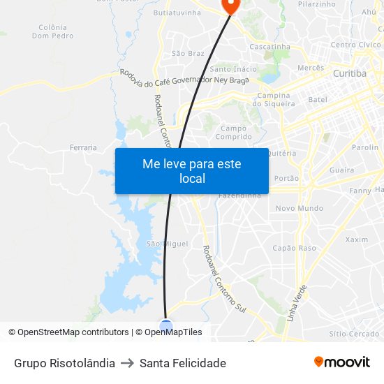 Grupo Risotolândia to Santa Felicidade map