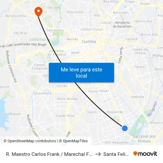 R. Maestro Carlos Frank / Marechal Floriano Peixoto to Santa Felicidade map