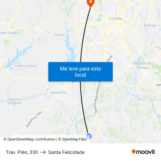 Trav. Piên, 330 to Santa Felicidade map