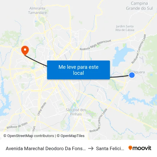 Avenida Marechal Deodoro Da Fonseca, 994 to Santa Felicidade map