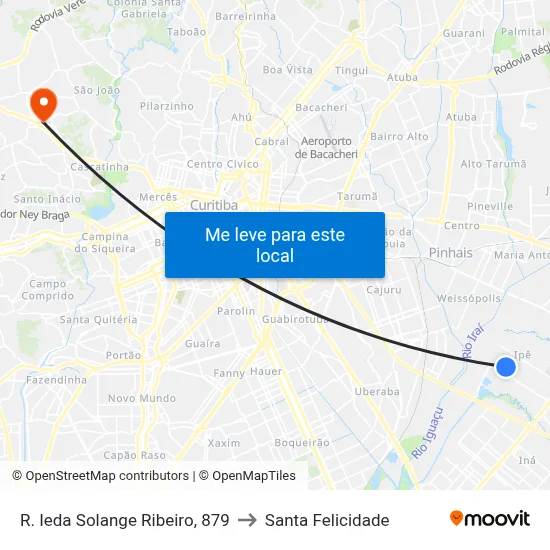 R. Ieda Solange Ribeiro, 879 to Santa Felicidade map