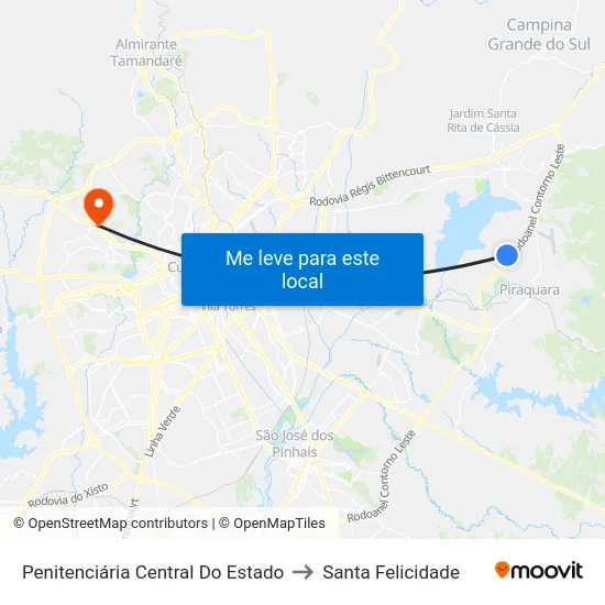 Penitenciária Central Do Estado to Santa Felicidade map