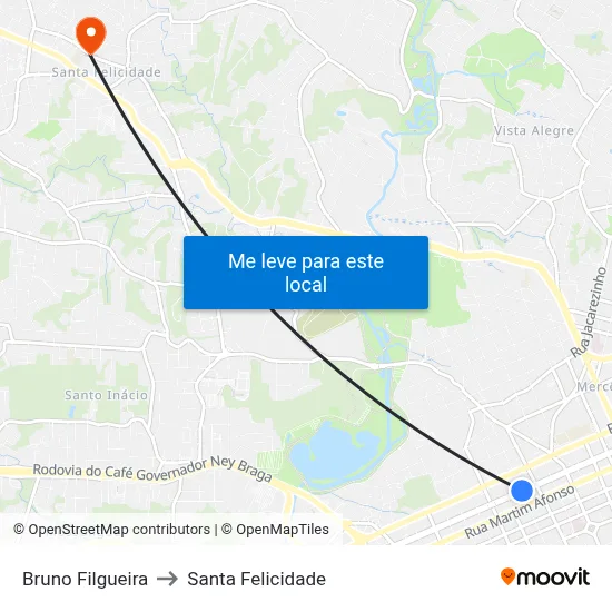 Bruno Filgueira to Santa Felicidade map