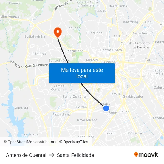 Antero de Quental to Santa Felicidade map