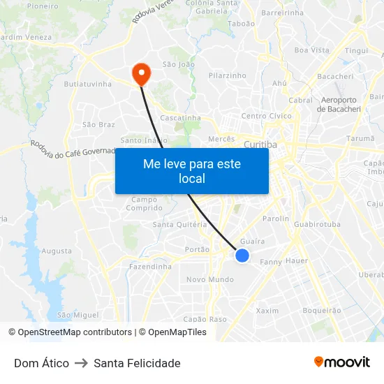 Dom Ático to Santa Felicidade map