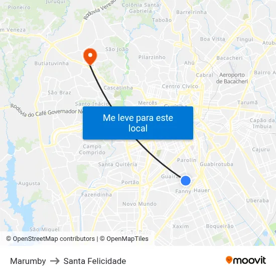 Marumby to Santa Felicidade map