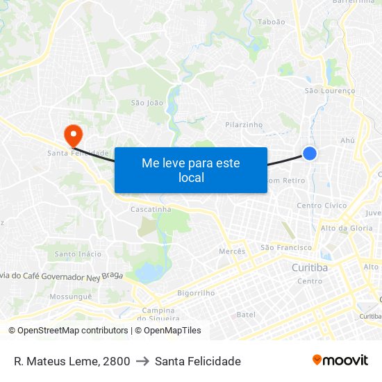 R. Mateus Leme, 2800 to Santa Felicidade map