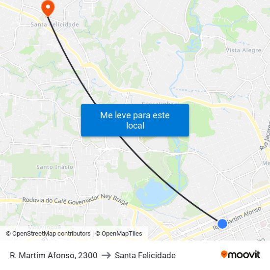 R. Martim Afonso, 2300 to Santa Felicidade map