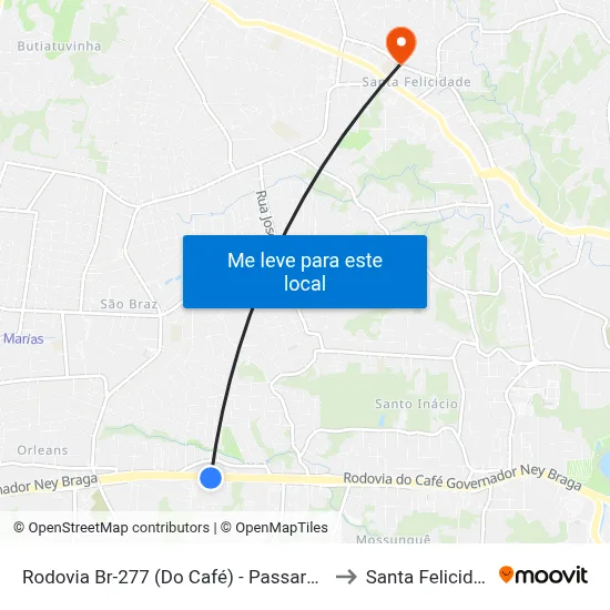 Rodovia Br-277 (Do Café) - Passarela Brf to Santa Felicidade map