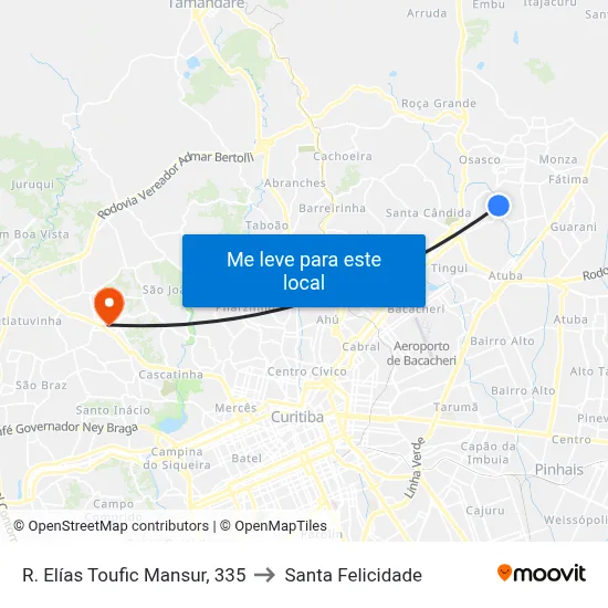 R. Elías Toufic Mansur, 335 to Santa Felicidade map