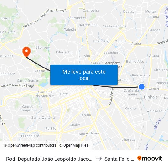 Rod. Deputado João Leopoldo Jacomel, 13328 to Santa Felicidade map