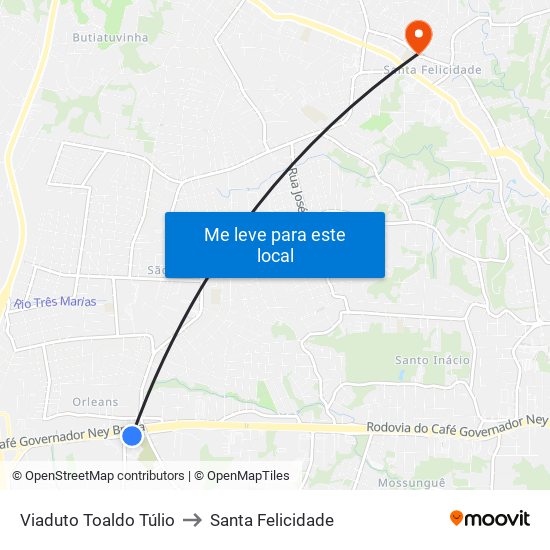 Viaduto Toaldo Túlio to Santa Felicidade map