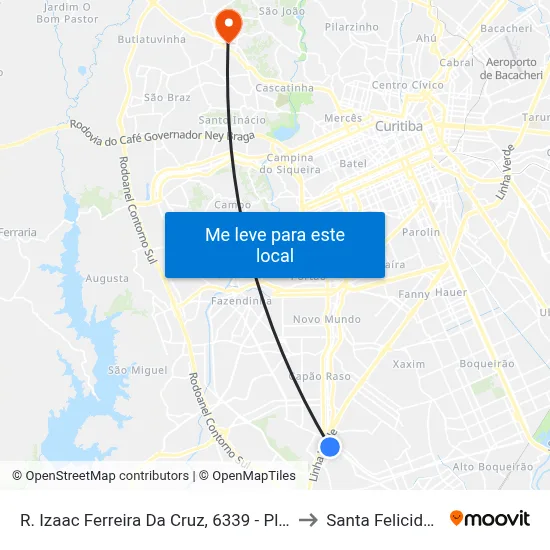 R. Izaac Ferreira Da Cruz, 6339 - Pluma to Santa Felicidade map