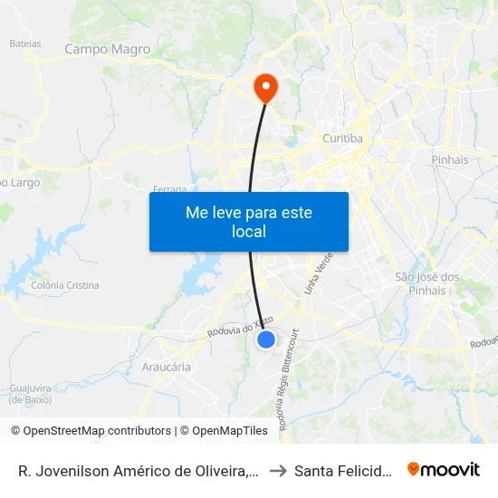 R. Jovenilson Américo de Oliveira, 759 to Santa Felicidade map