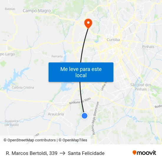 R. Marcos Bertoldi, 339 to Santa Felicidade map