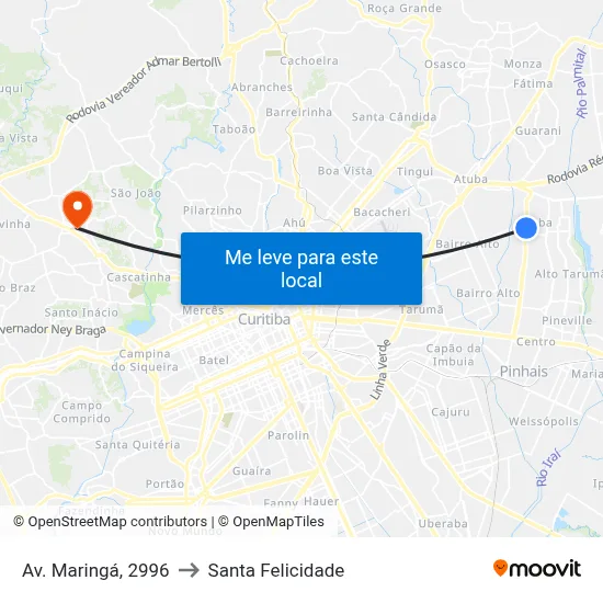 Av. Maringá, 2996 to Santa Felicidade map