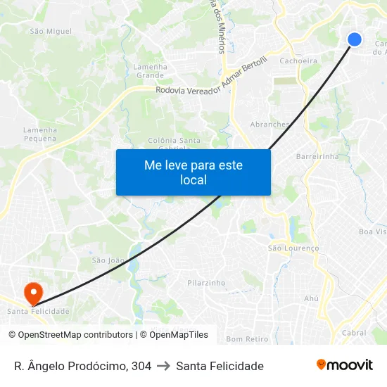 R. Ângelo Prodócimo, 304 to Santa Felicidade map