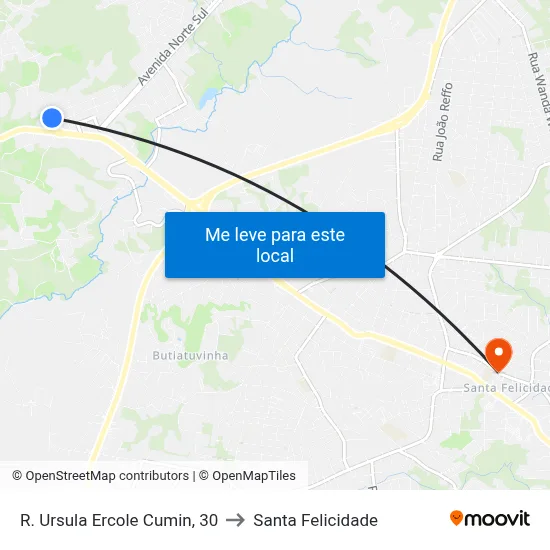 R. Ursula Ercole Cumin, 30 to Santa Felicidade map