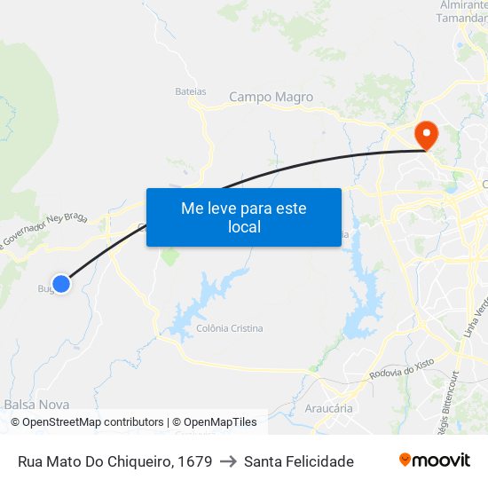 Rua Mato Do Chiqueiro, 1679 to Santa Felicidade map