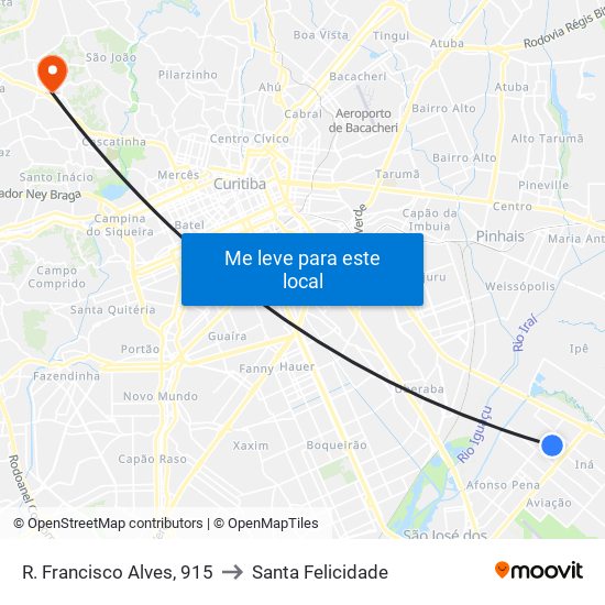 R. Francisco Alves, 915 to Santa Felicidade map