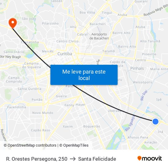 R. Orestes Persegona, 250 to Santa Felicidade map