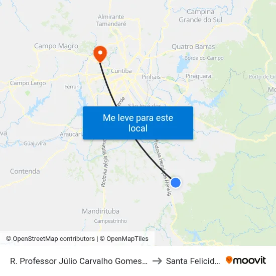 R. Professor Júlio Carvalho Gomes, 6764 to Santa Felicidade map