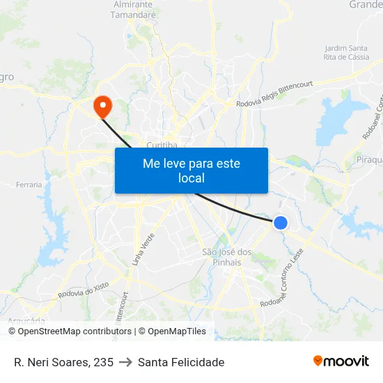 R. Neri Soares, 235 to Santa Felicidade map